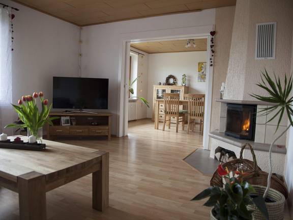 Wohnzimmer mit Kamin
